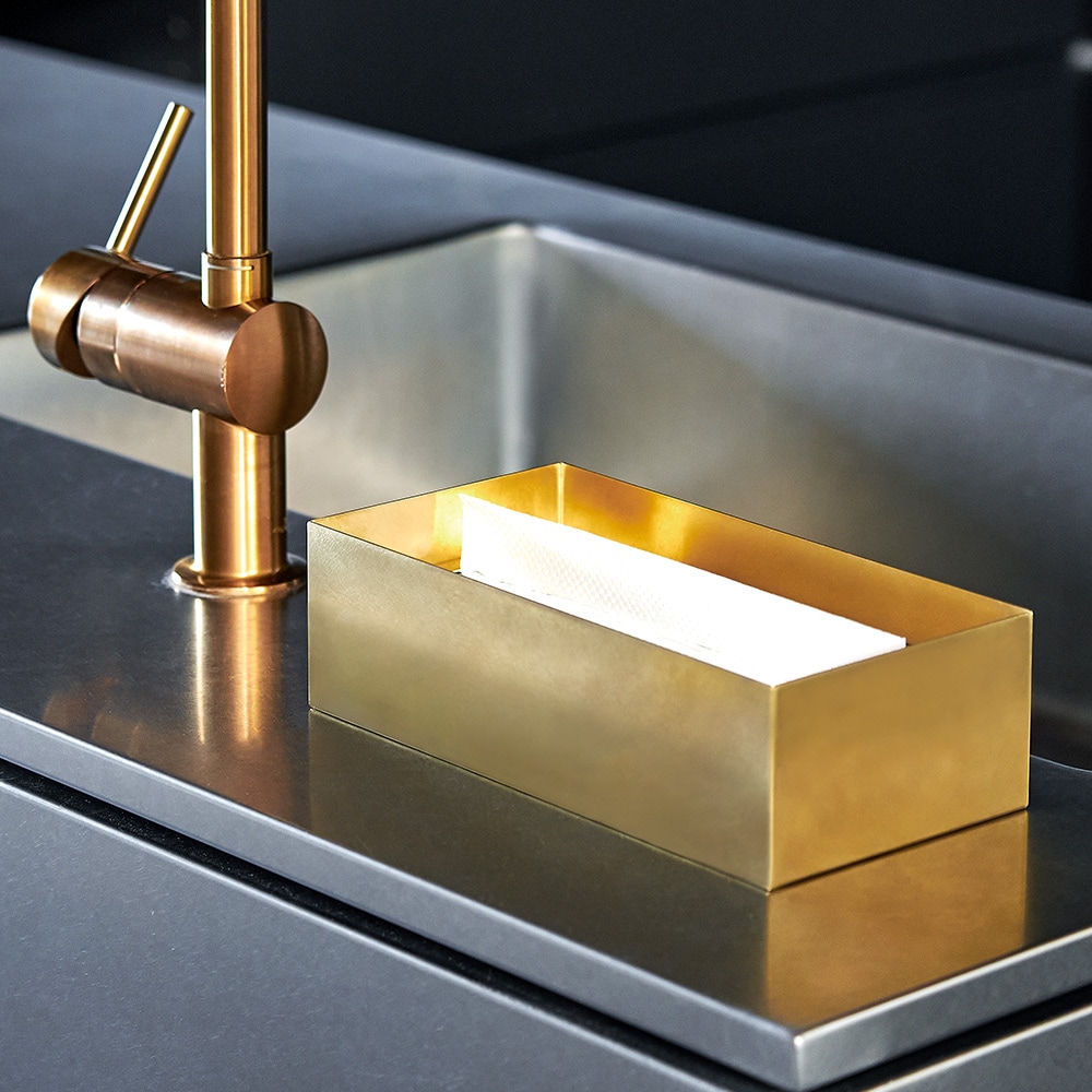 あやせものづくり研究会｜Ori オリ ティッシュケース ブラス（真鍮