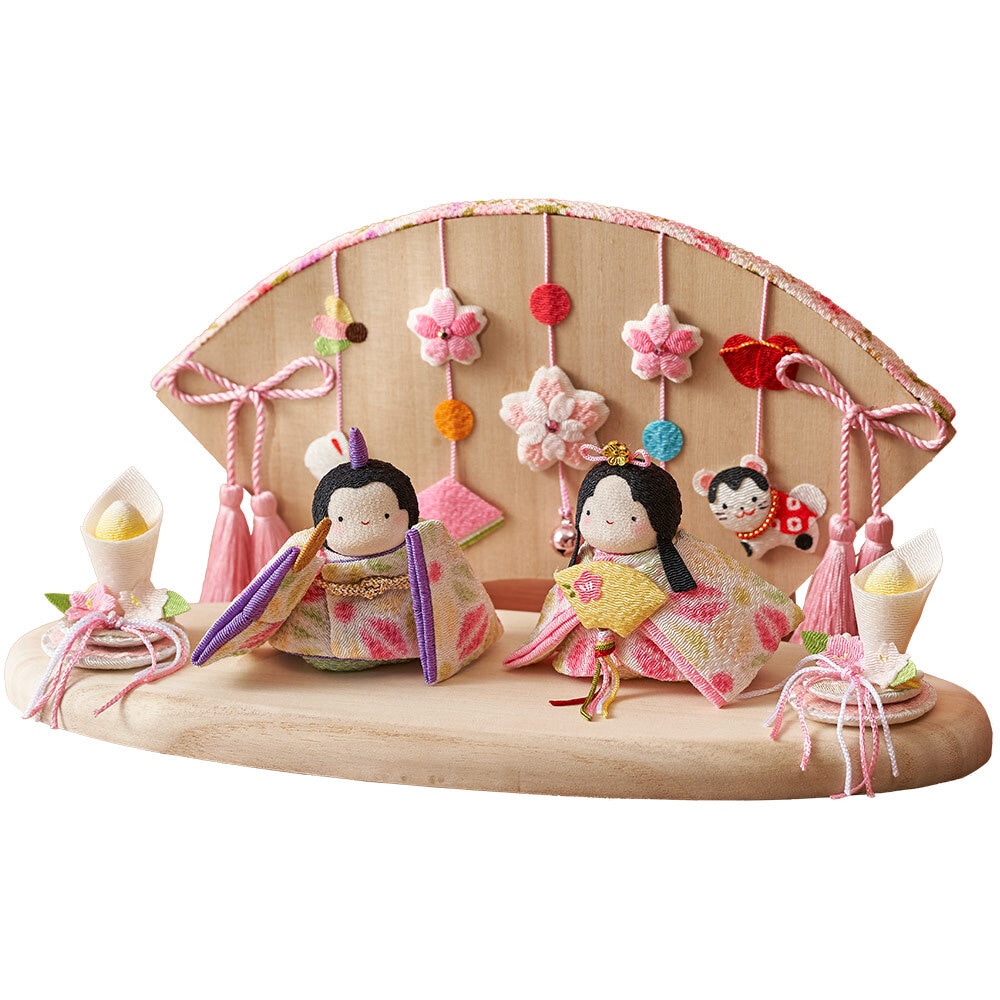 雛小物 ぽてりひな二人 木製飾台 R-3769-Z | 雛小物 | 【公式】 人形の
