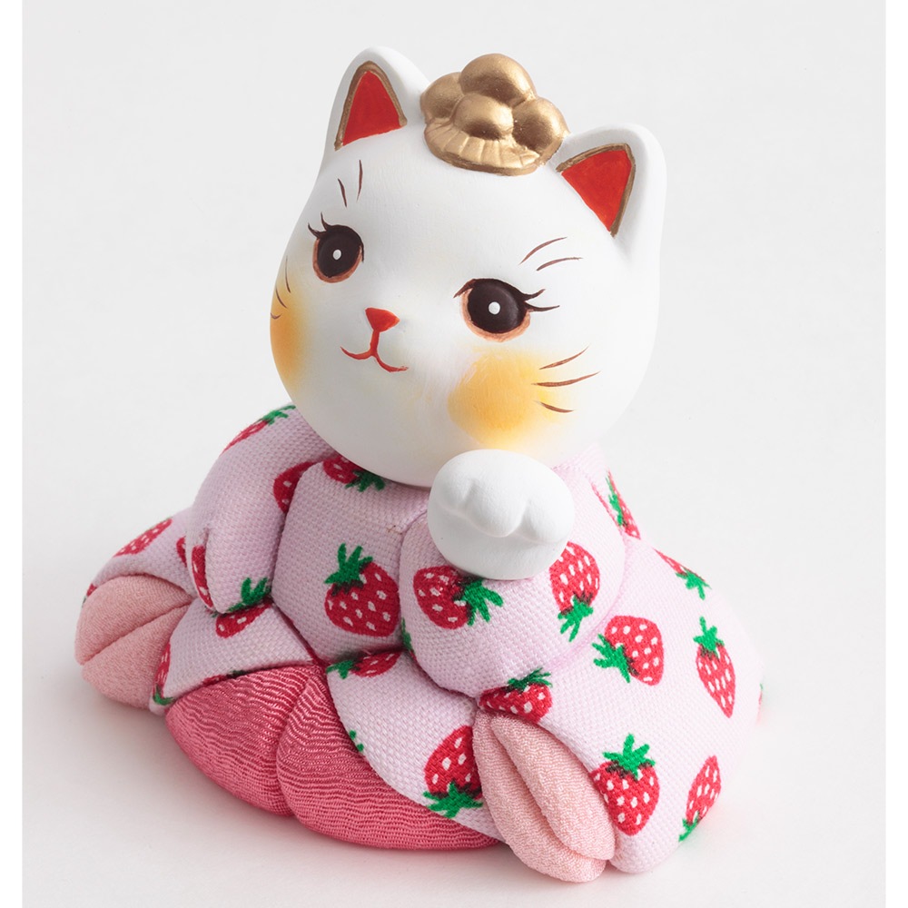 シモジマ×久月 昭和レトロシリーズ 木目込招き猫 いちご 7331 | 木目込