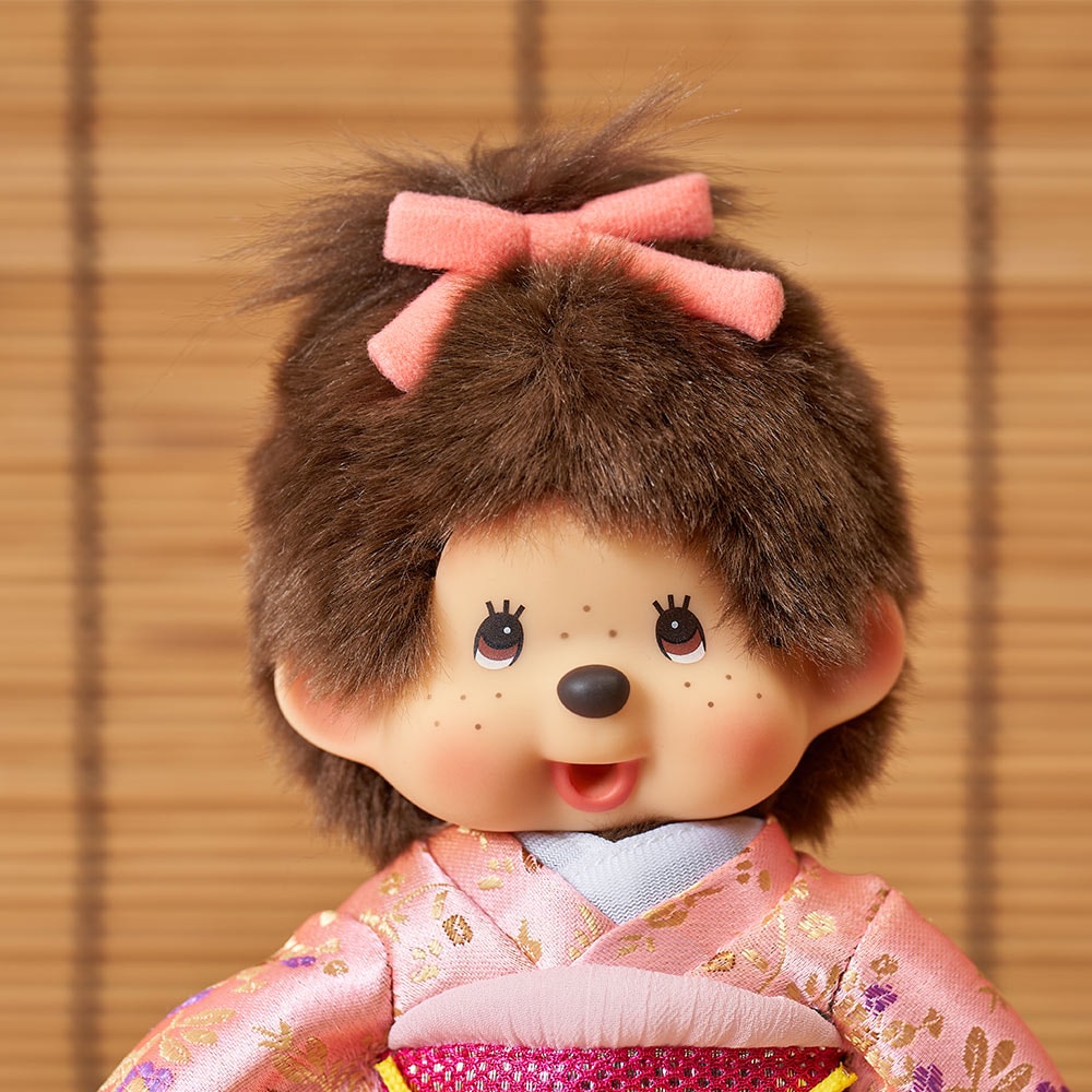 久月オリジナル お着物モンチッチ 女の子 ピンク IPM-17-Z