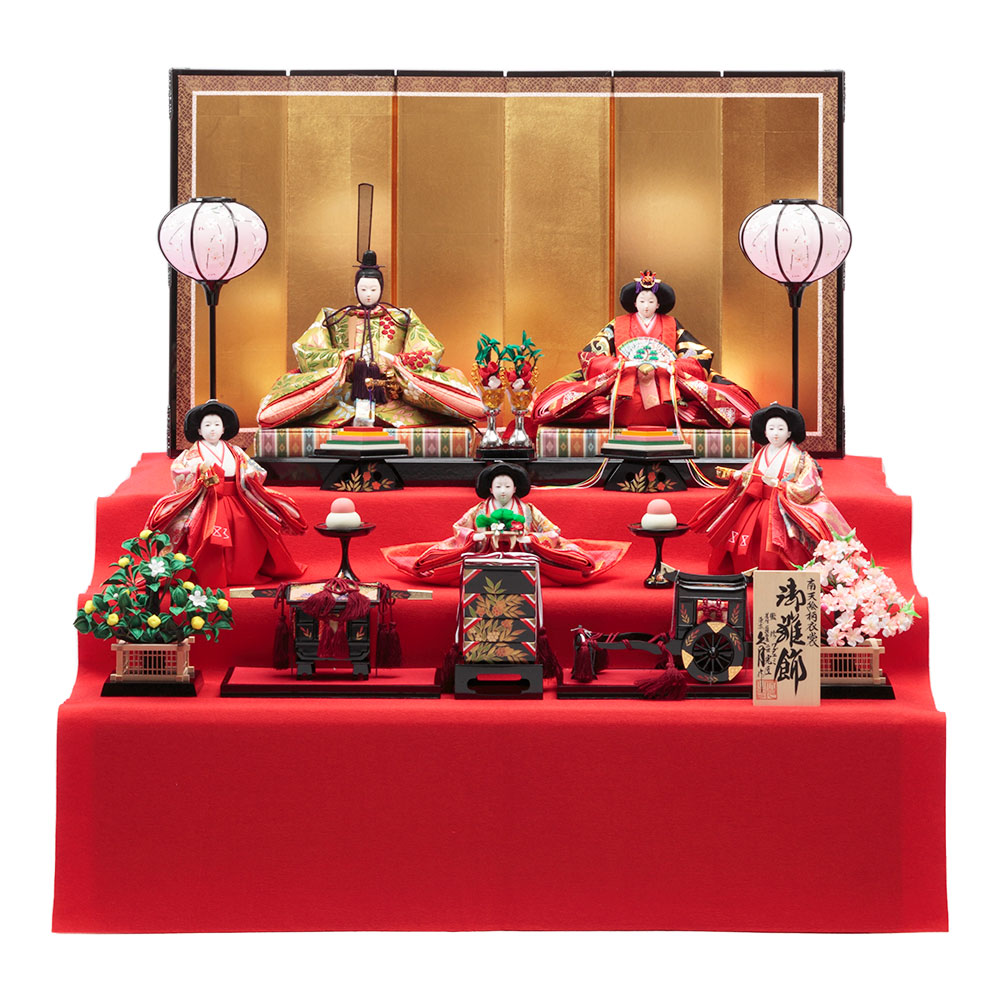 ワダエミ監修 毛氈三段 親王官女飾り 3HR-G63 | 段飾り | 【公式