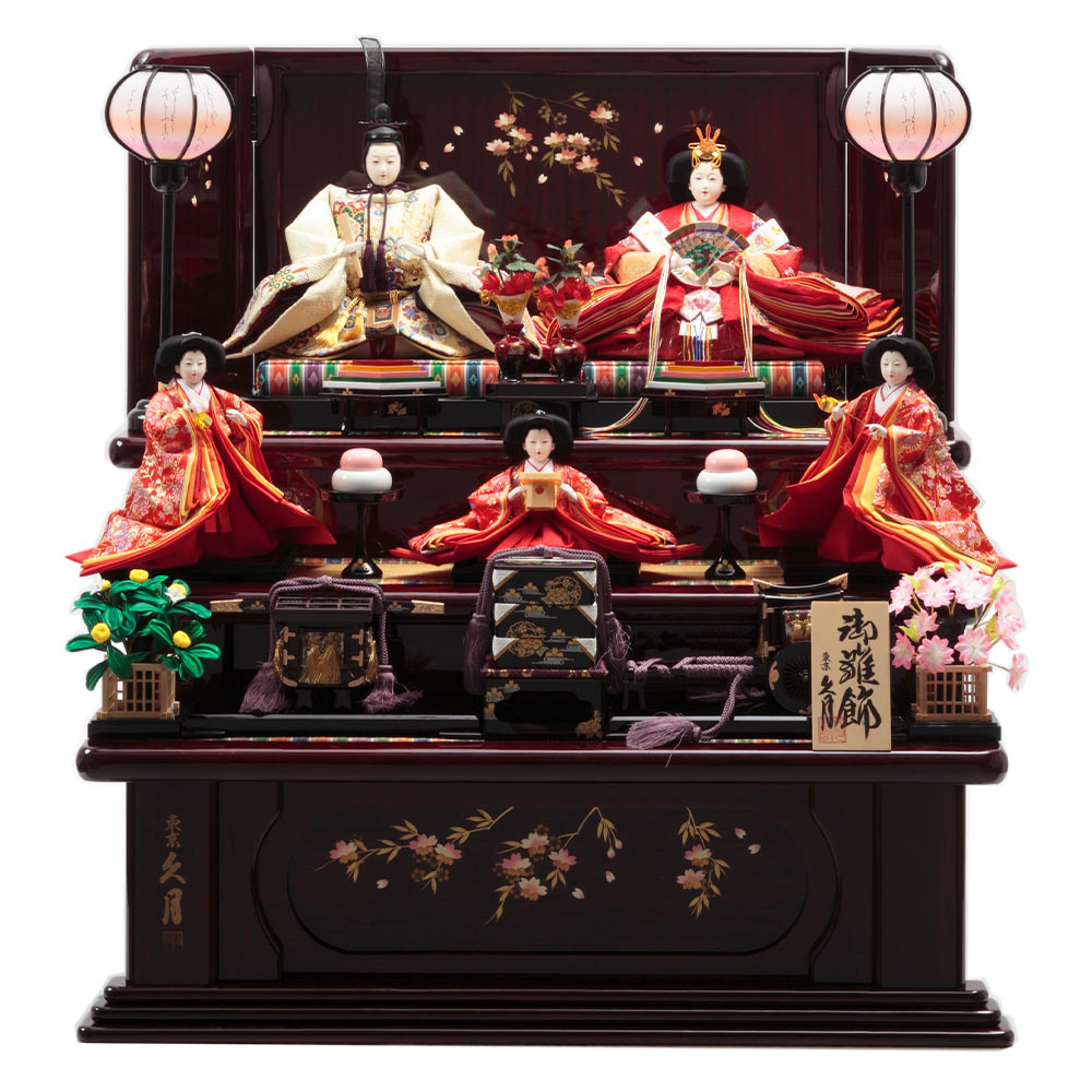 木製三段 親王官女飾り 73HR-G18 | 段飾り | 【公式】 人形の久月