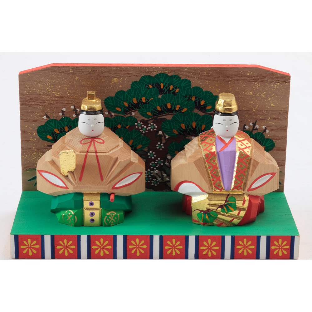 一刀彫 御雛 内裏雛 お雛様 共箱 一刀彫 御雛 内裏雛 お雛様 共箱