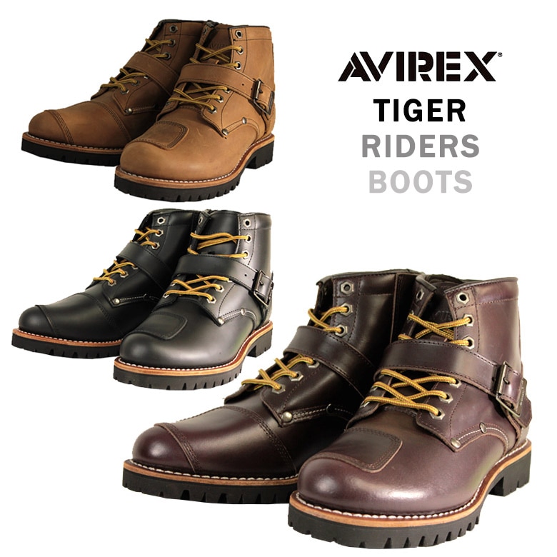 在庫処分特価/送料無料】AVIREX(アビレックス) ライダースブーツ TIGER
