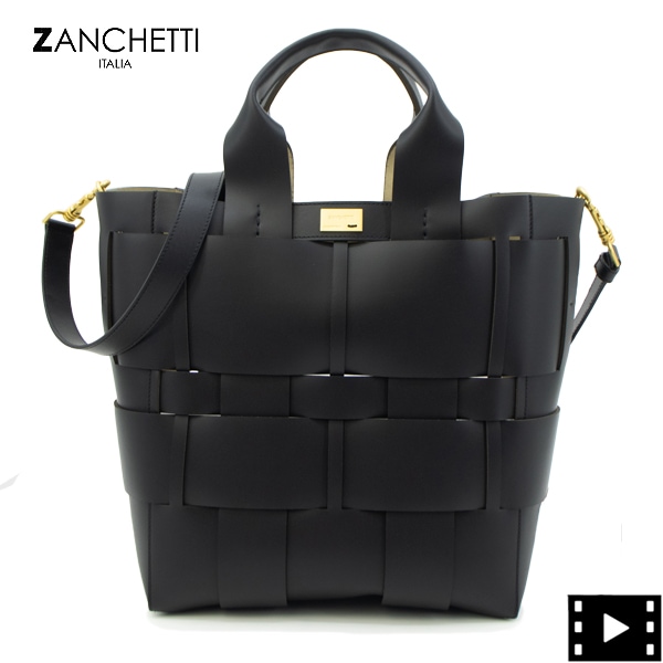 ザンケッティ バッグ レザー イントレチャート 2WAY トートバッグ