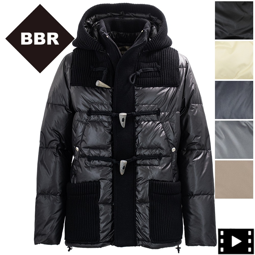 セール】ビービーアール ダウン メンズ ニット切替 ダッフル ダウン