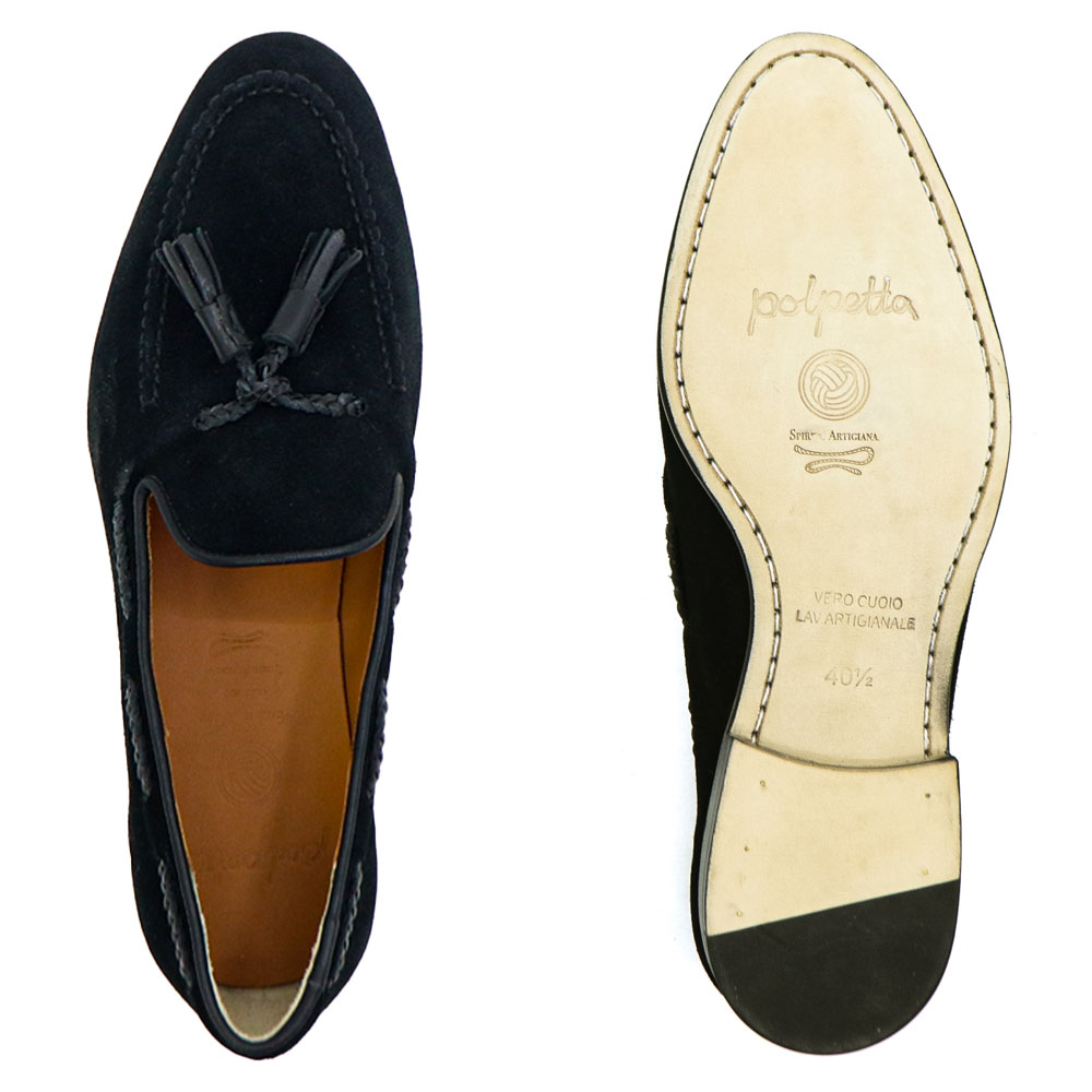 ポルペッタ レザーシューズ メンズ ボロネーゼ製法 スエード タッセル