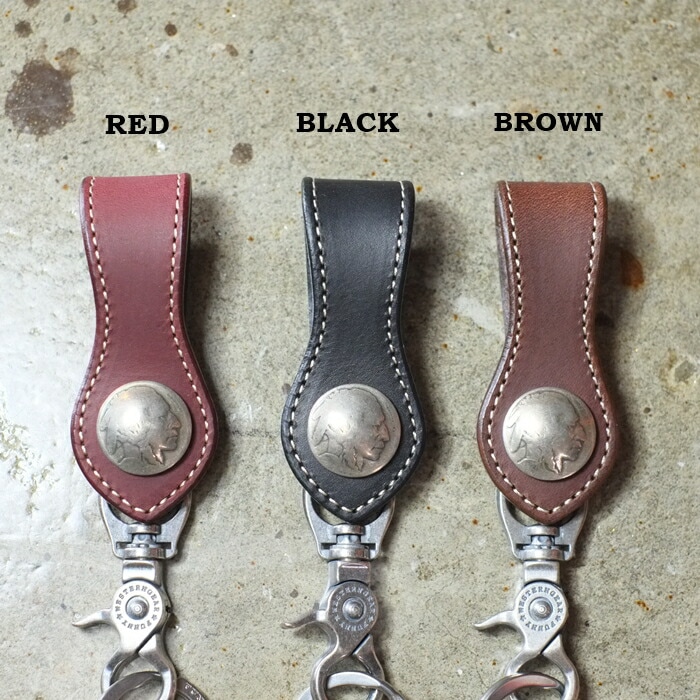 田吾作FUNNY　コンチョ付き本革キーホルダー FUNNY公式ストア ファニー ノーマルヘッドループキーホルダー 21mm