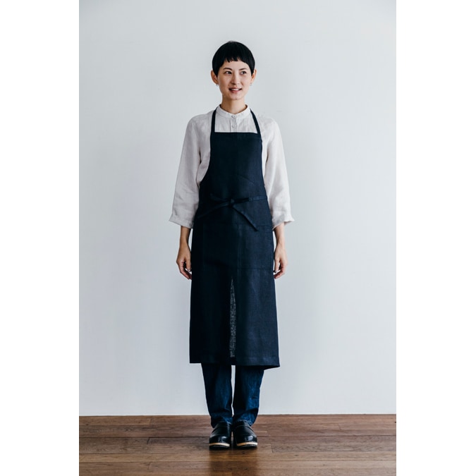 リネンフルエプロン ネイビー／fog linen work | CATEGORY,キッチン