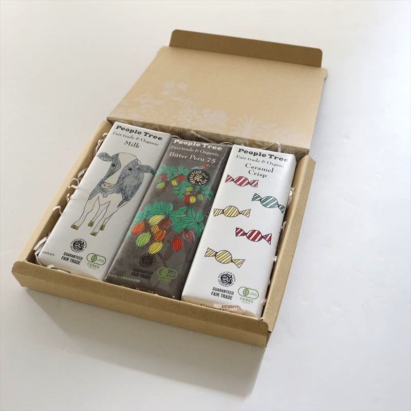 ギフトボックス】フェアトレード 板チョコ専用箱 小(3枚用)／People
