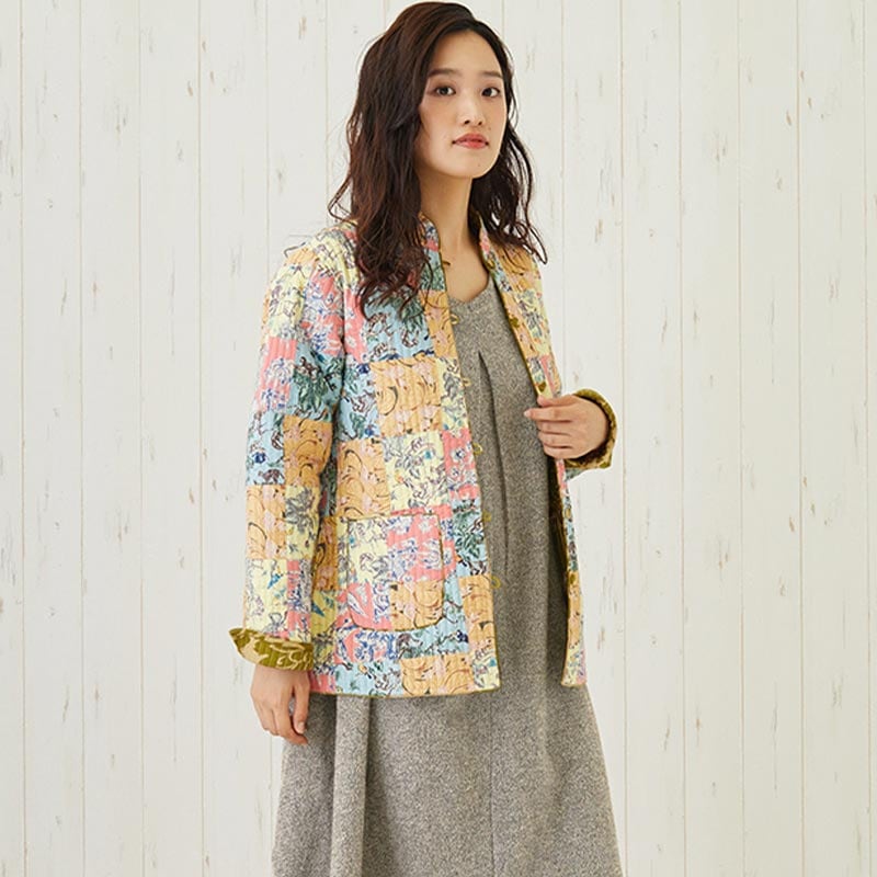 shanti / リバーシブルジャケット パッチワークキルト｜テソロ(tesoro