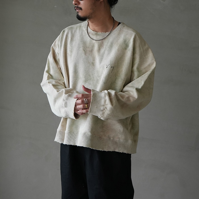 □(anc-ct87-b) / ANCELLM (アンセルム) / MARBLING SWEAT SHIRT