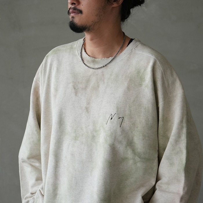 □(anc-ct87-b) / ANCELLM (アンセルム) / MARBLING SWEAT SHIRT