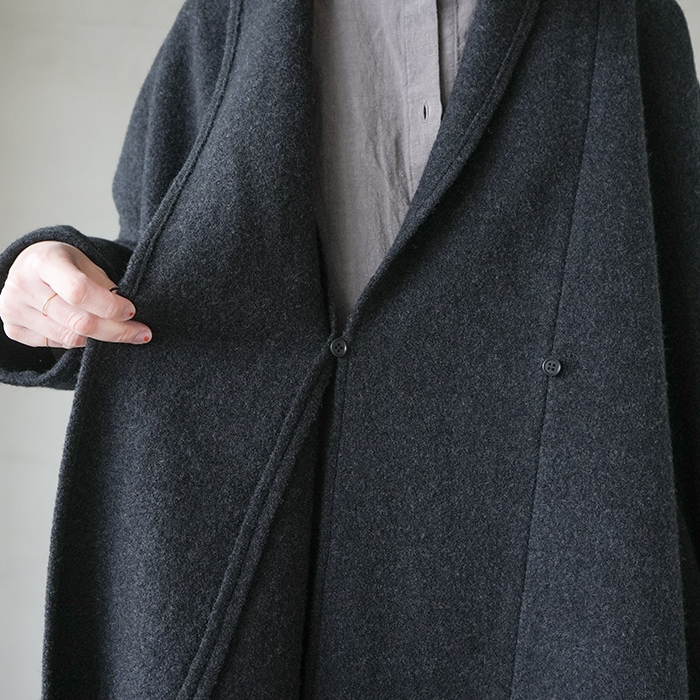 e223k102) / evam eva (エヴァムエヴァ) / press wool robe coat