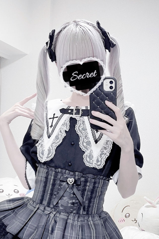 MA*RS】BIG襟クロス刺繍ブラウス - ホワイト size-F | 地雷系・量産型