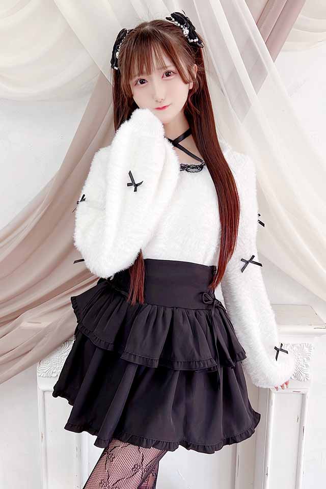 MA*RS】チビリボンケープ風ニット - ホワイト size-F | 地雷系・量産型