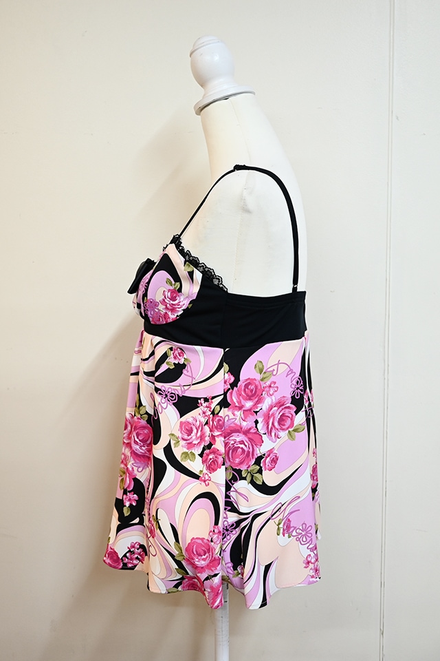 MA*RS】【通販限定販売】幾何学バラ柄キャミソール - ブラック size-F