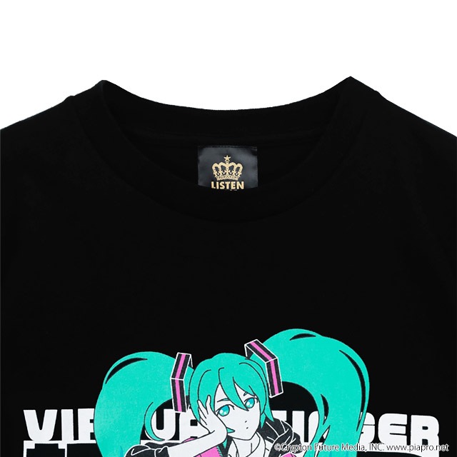 初音ミク Tシャツ 【BLACK】 / 初音ミク×リッスンフレーバー｜LISTEN