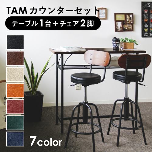カウンターテーブル 椅子 セット カウンターチェア 2人用 TAM-TTS