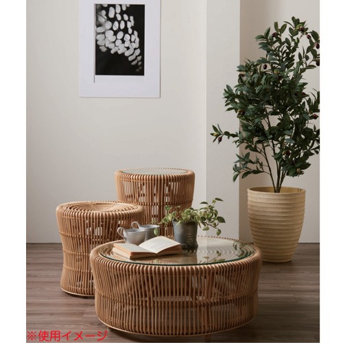 スツール ラタン 高座 いす イス 椅子 オシャレ ラタン 円形 居間