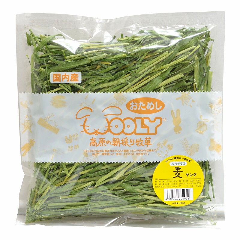 高原の朝採り牧草「麦」ヤング おためし用 50g ※2019年度産8月28日発売