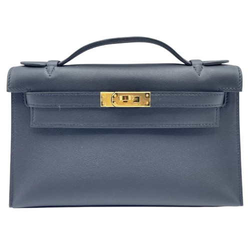 エルメス ポシェットケリー 22 ノワール スイフト ゴールド金具 U刻印