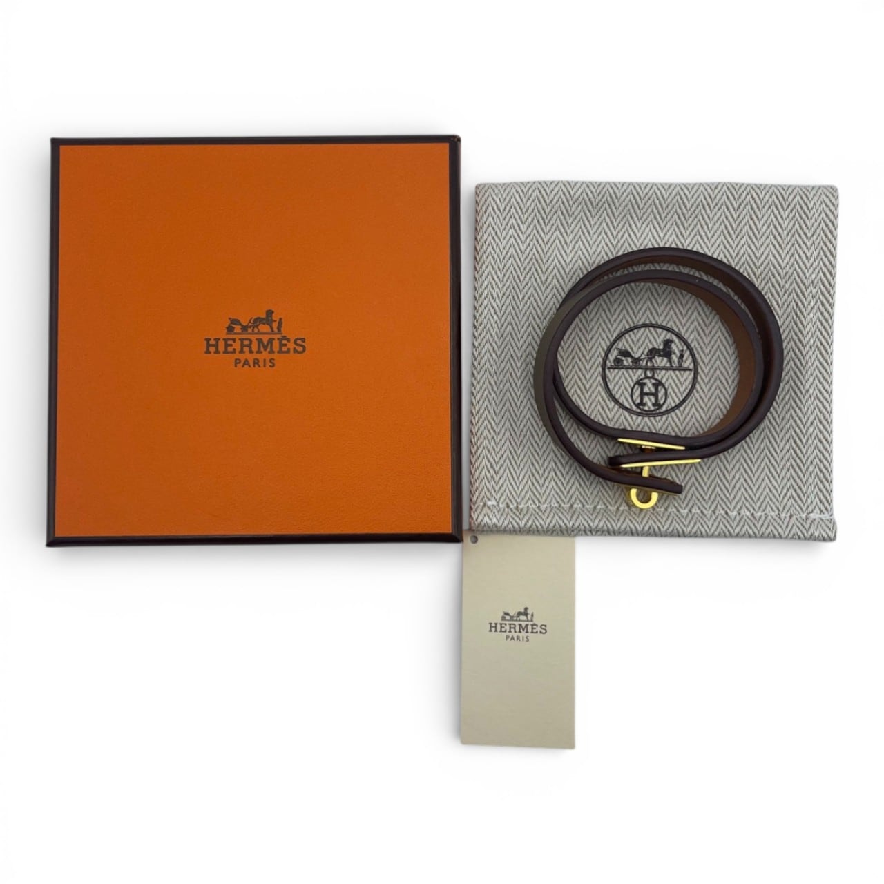 エルメス レザーブレスレット ミニ・ケリー ドゥブルトゥール T2