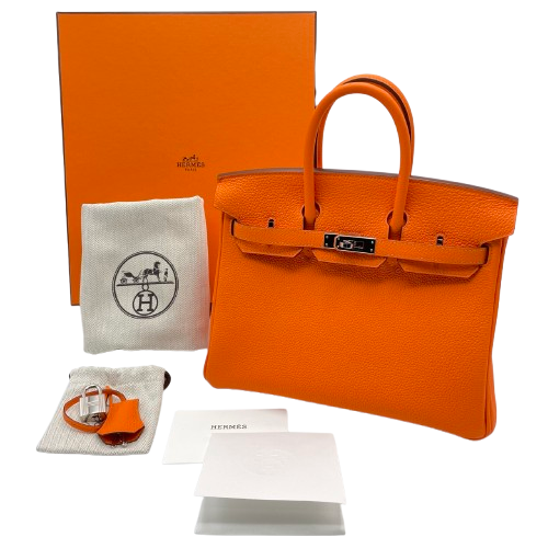 エルメス バーキン25 オレンジミニアン トゴ シルバー金具 B刻印