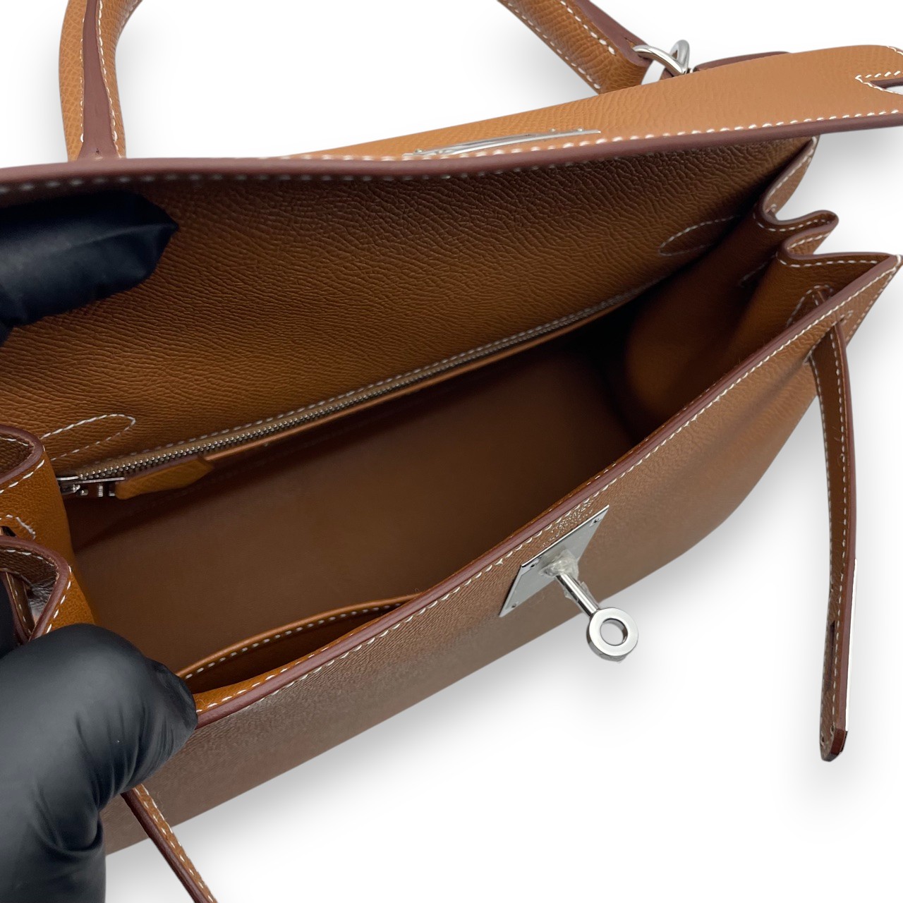 エルメス ケリー 28 ゴールド エプソン シルバー金具 K刻印 - ブランド