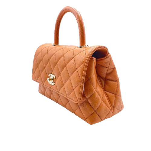 シャネル ココハンドル XS(24) オレンジ キャビアスキン - ブランド品