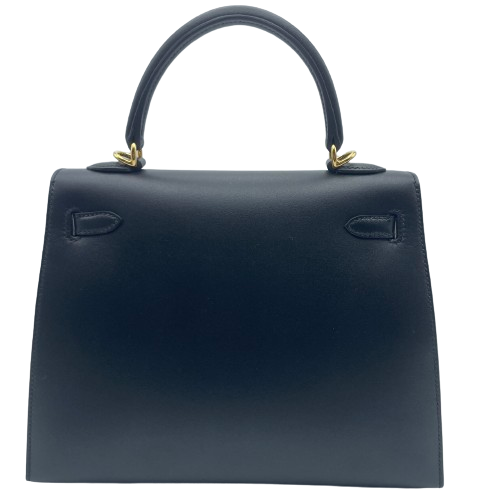 現金特価】エルメス ケリー25 ノワール ボックスカーフ ゴールド金具 W