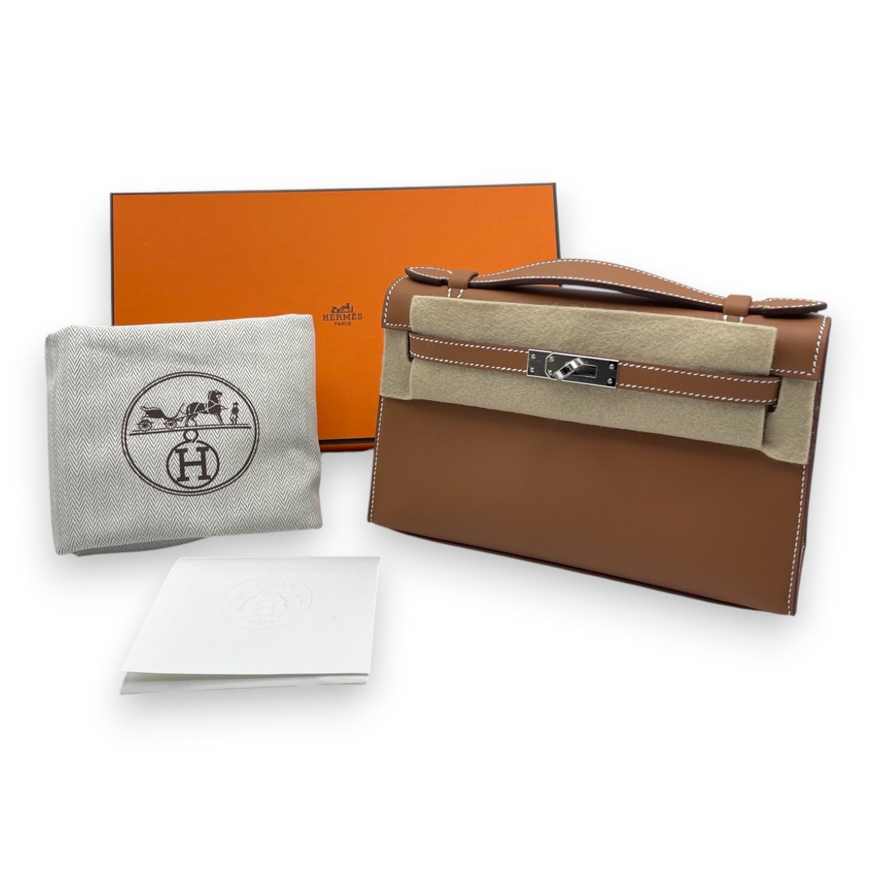 エルメス ポシェットケリー 22 ゴールド スイフト シルバー金具 K刻印