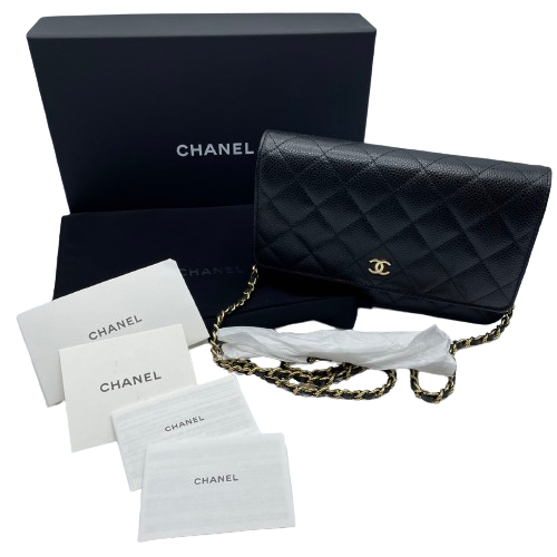 現金特価】シャネル クラシックチェーンウォレット AP0250 ブラック
