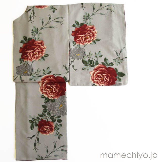 即納品】羽織 街に咲く薔薇（グレー）Mサイズ