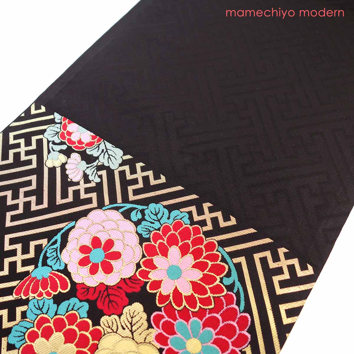 正絹 袋帯 西陣織 紗綾形花丸