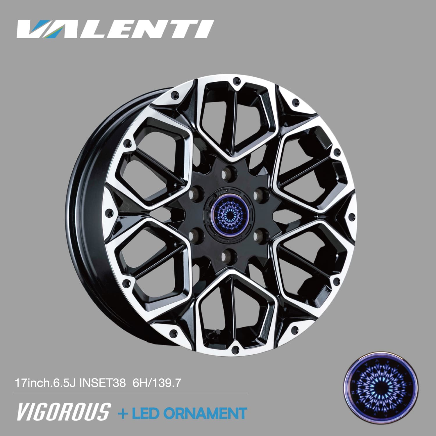 4本ご注文で送料無料】 VALENTI 17インチ 6.5J アルミホイール 単品