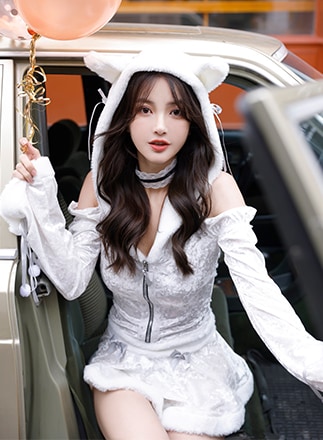 即日発送】ロングスリーブキャットエンジェル《ハロウィンコスプレ4点