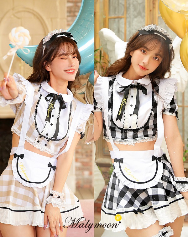 即日発送】2カラーギンガムチェックメイド《ハロウィンコスプレ8点