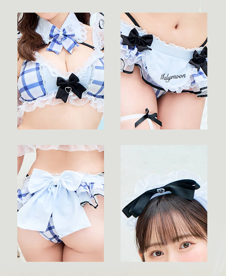 即日発送】フリルチェックアラモードビキニ《レディース水着9点セット