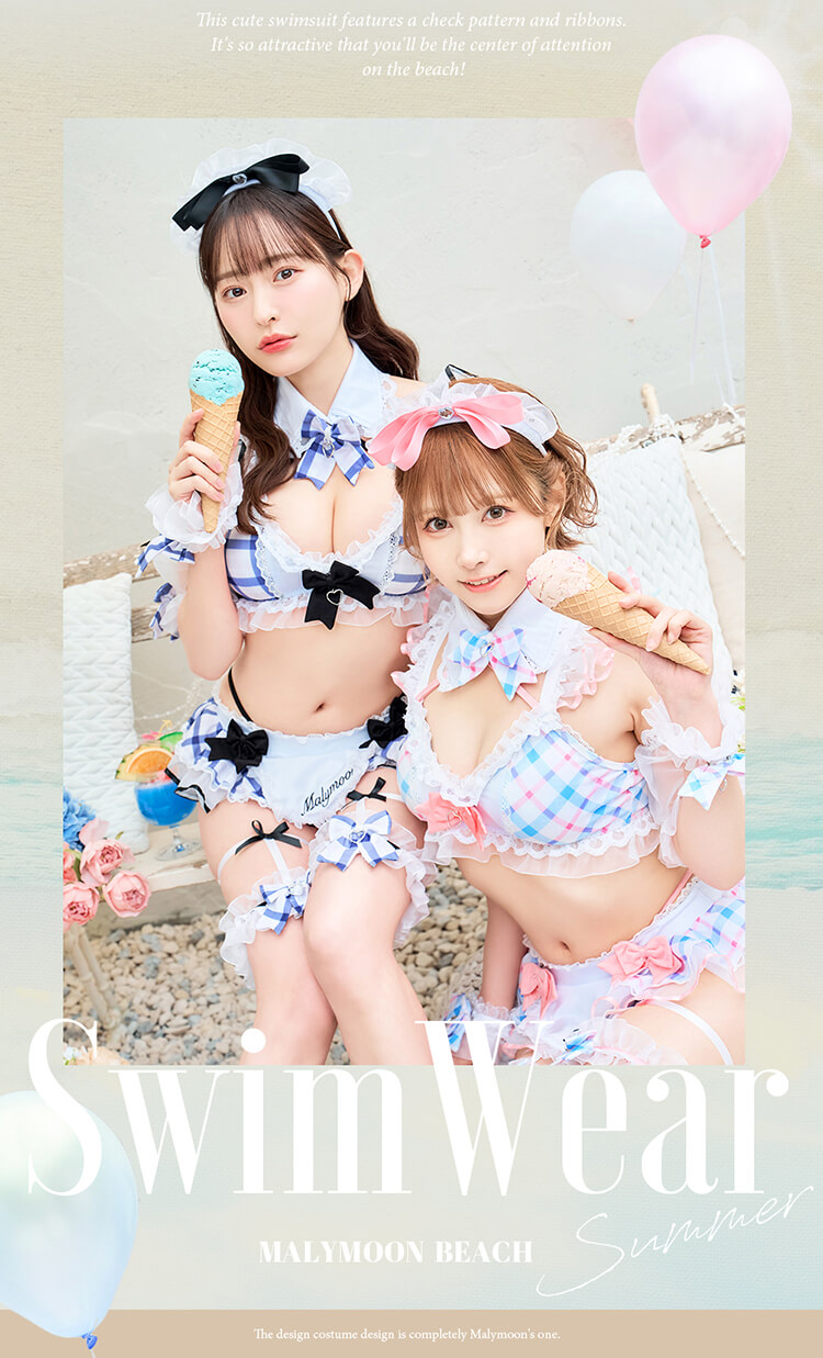 即日発送】フリルチェックアラモードビキニ《レディース水着9点セット