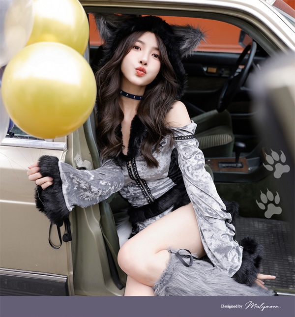 即日発送】ロングスリーブウルフ《ハロウィンコスプレ3点セット