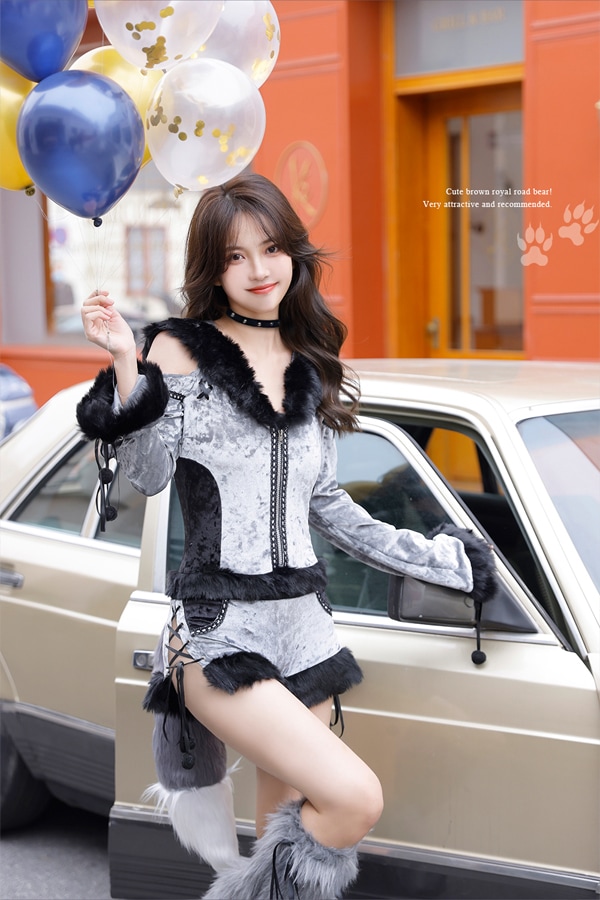 即日発送】ロングスリーブウルフ《ハロウィンコスプレ3点セット