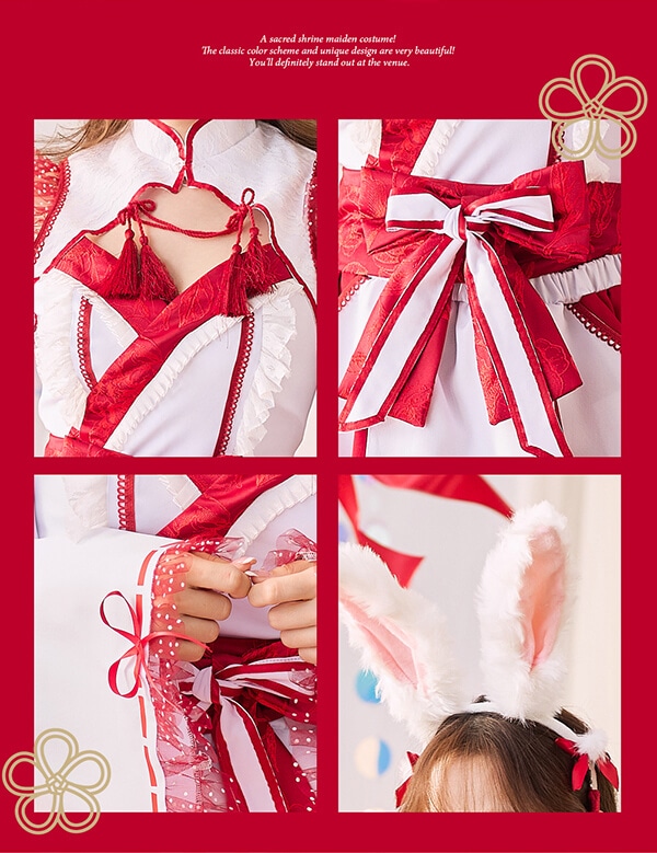 美品 マリームーン ロングスリット巫女バニー《オリジナルコスプレ9点