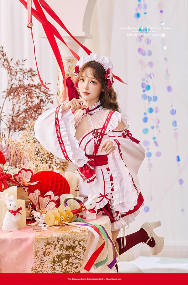 即日発送】スイートシアードット巫女メイド《オリジナルコスプレ7点