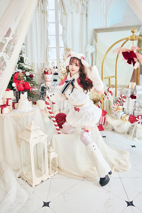 1～3営業日で発送】ホワイトニットバニーサンタ《クリスマスコスプレ9