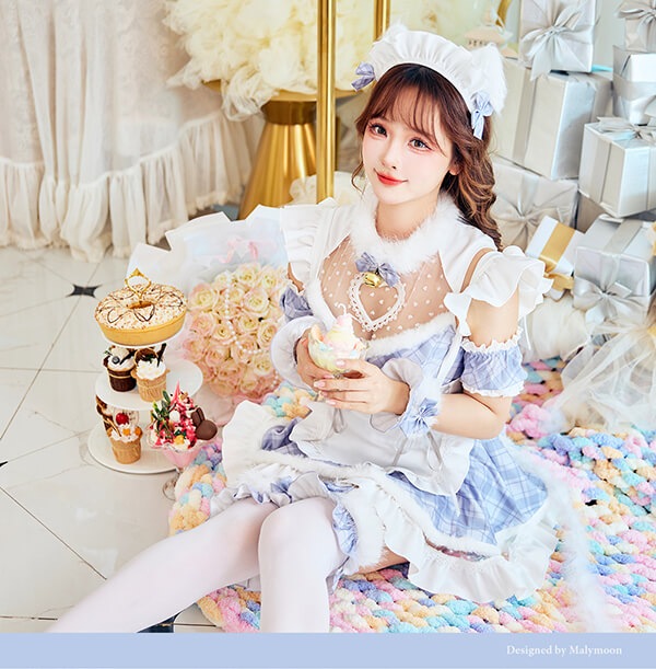 即日発送】ヒロインチェックキャットメイド《オリジナルコスプレ10点