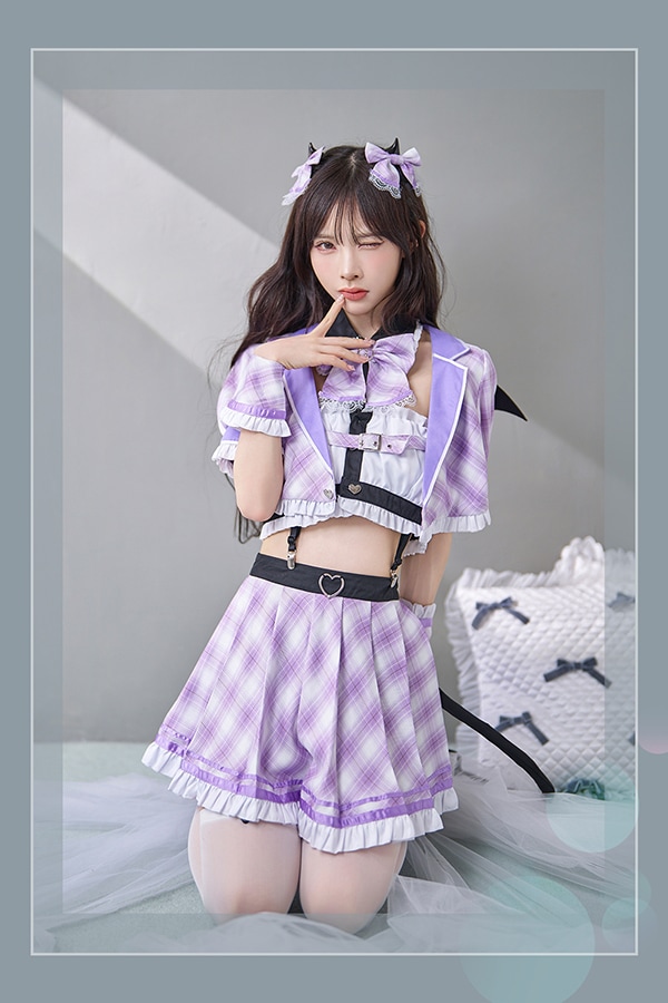 即日発送】小悪魔制服コスチューム《ハロウィンコスプレ10点セット