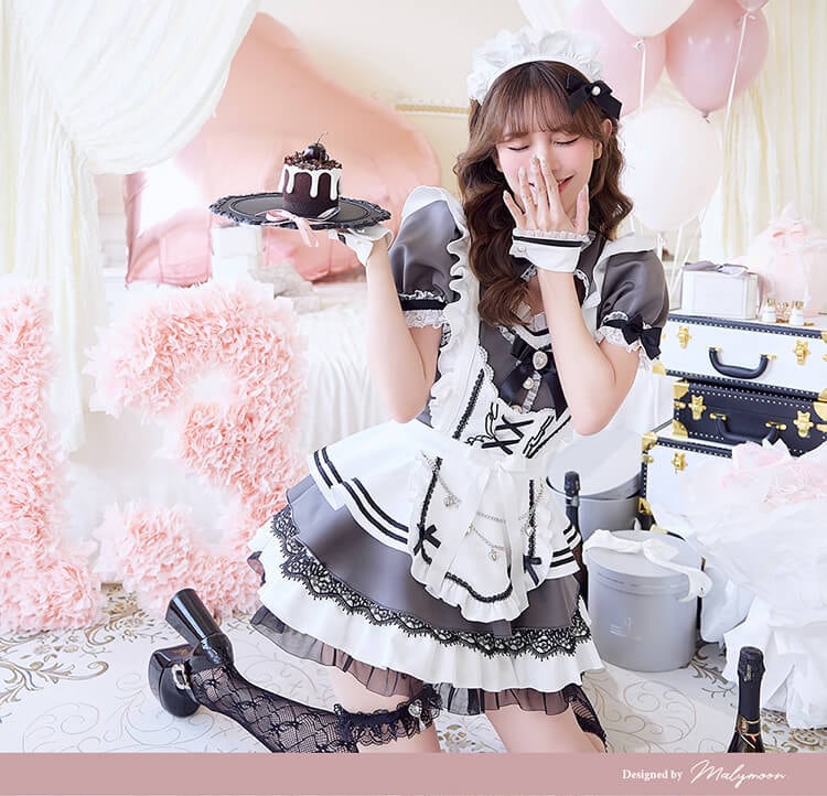 即日発送】リボンドレープノワールメイド《オリジナルコスプレ10点