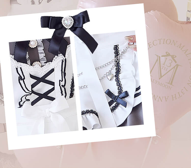 即日発送】リボンドレープノワールメイド《オリジナルコスプレ10点