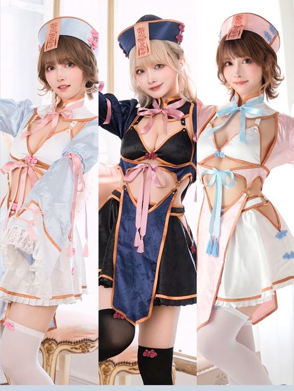 ネイビーは予約】セクシーレースキョンシー《ハロウィンコスプレ6点